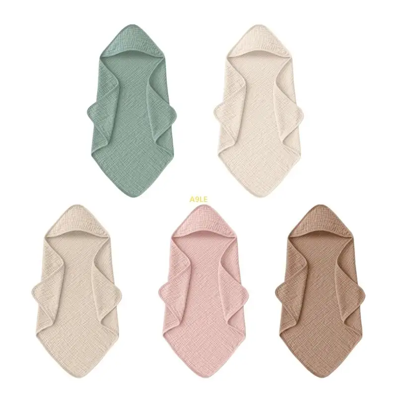منشفة شاطئ بغطاء للرأس للرضع، بطانية ناعمة للحمام من القطن مقاس 30 × 30 بوصة #1