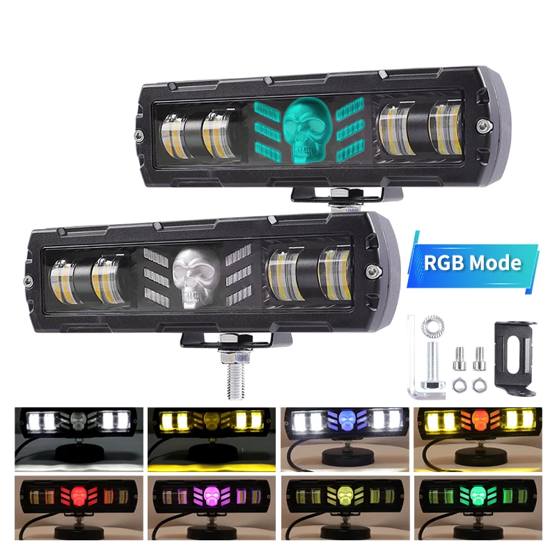 Waterproof 6 Inch LED Work Light Bar 12V-48V Offroad Driving Running Light fog lights For Motorcycle 4X4 ATV SUV Truck Tractor