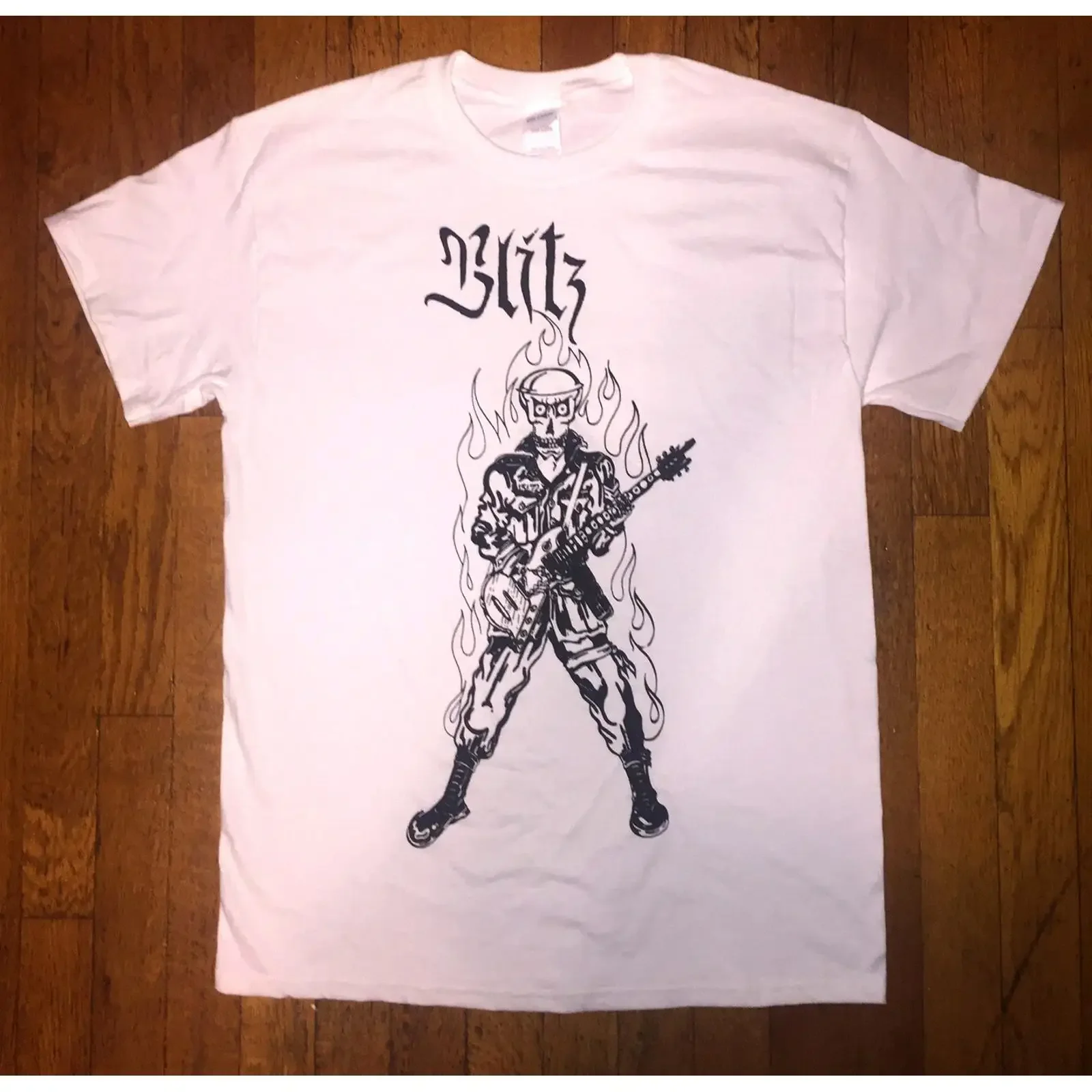 Blitz 'Skull Man' T shirt punk oi UK82 rejects business crass kbd vintage Washed Casual Top For Everyday Wear Stylish