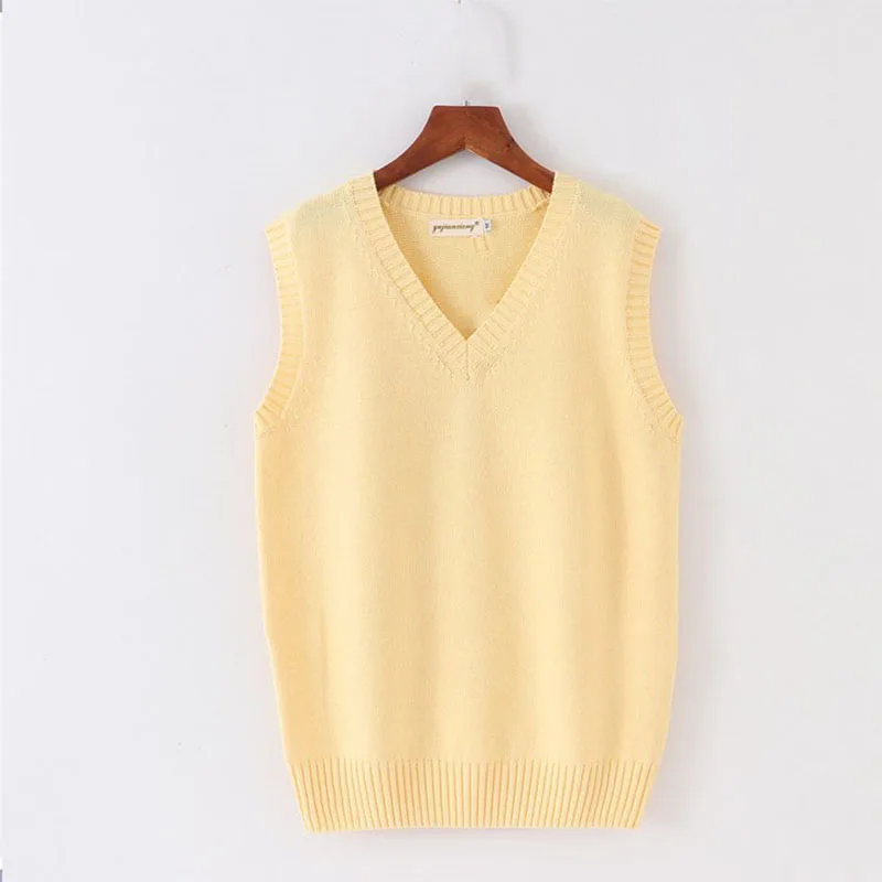 Sleeveless Sweater Vest Women Men V-neck Preppy Students Boys Girls Classic Spring Knitted Jumper Korean Fashion Retro Vest