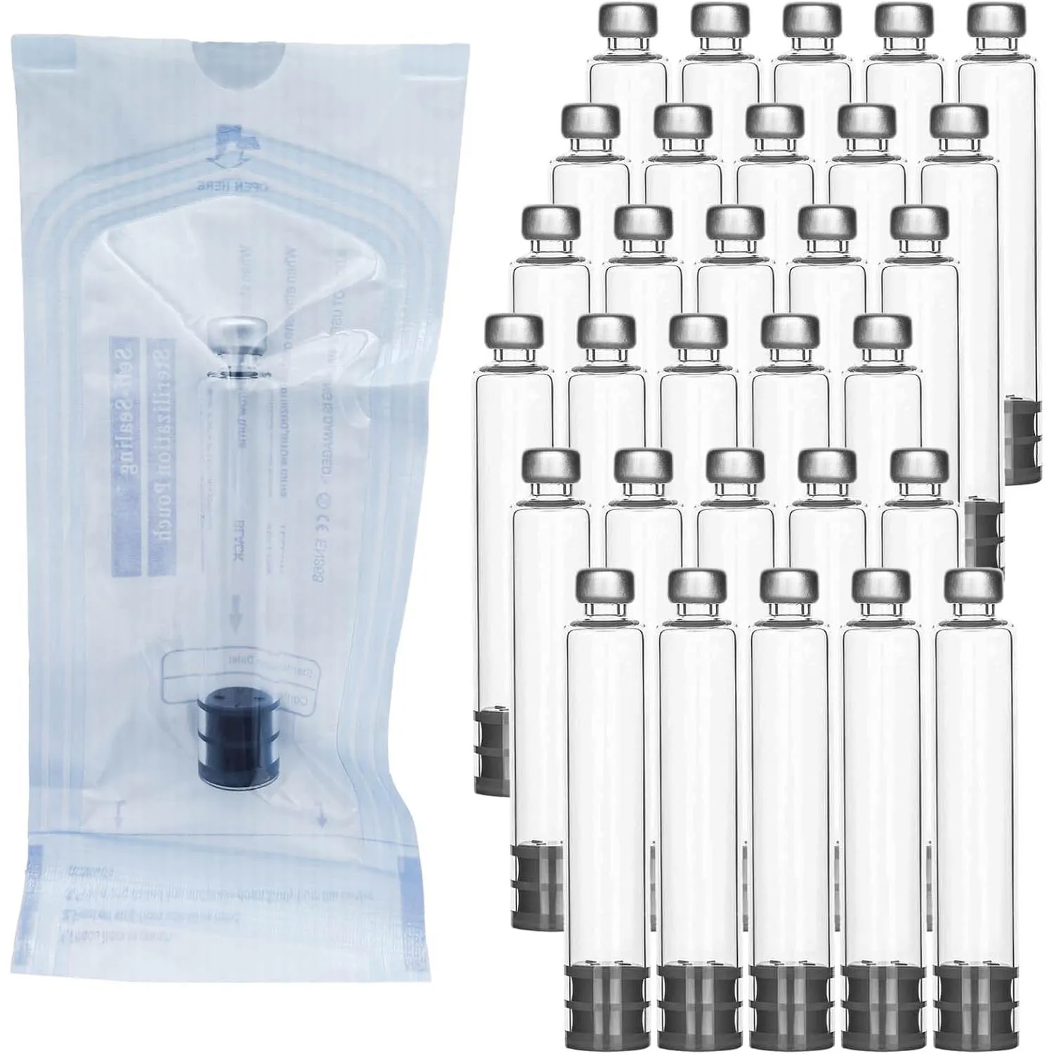 10-100 Stück 3ml Peptid-Insulin-Pen-Kartuschen, 3ml Kartuschen Kompatibel mit Wiederverwendbaren Injektions-Pens V1 & V2, Einzeln Verpackt