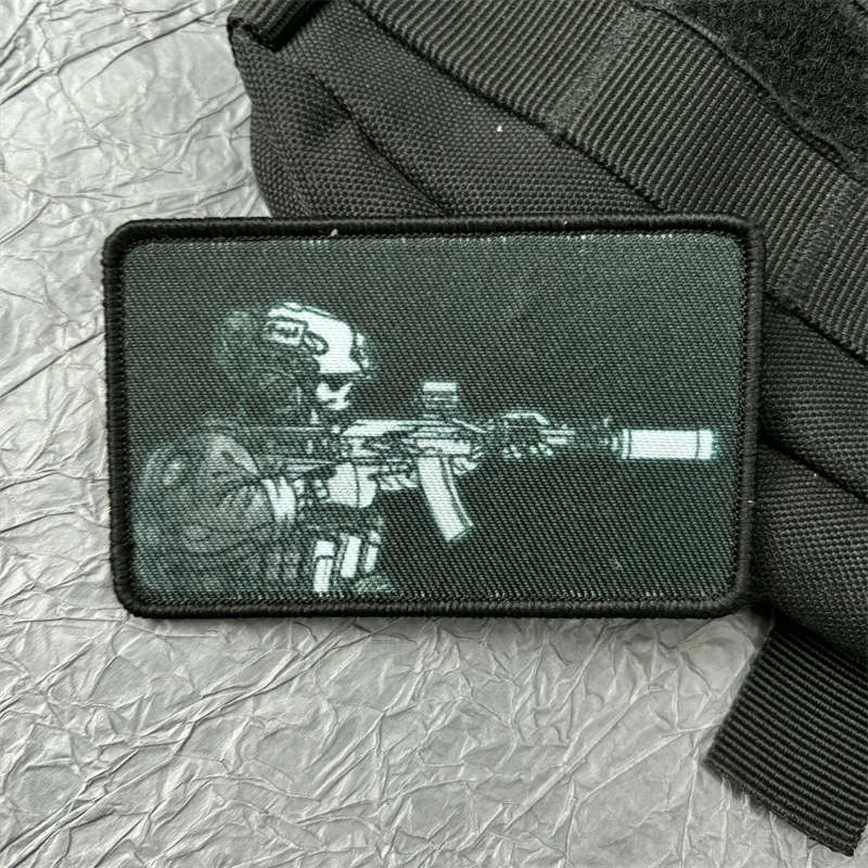 

Soldier Printed Morale Badge Military Patch Stickers for Clothes Hook and Loop Patches Backpack Tactical Equipment Armband