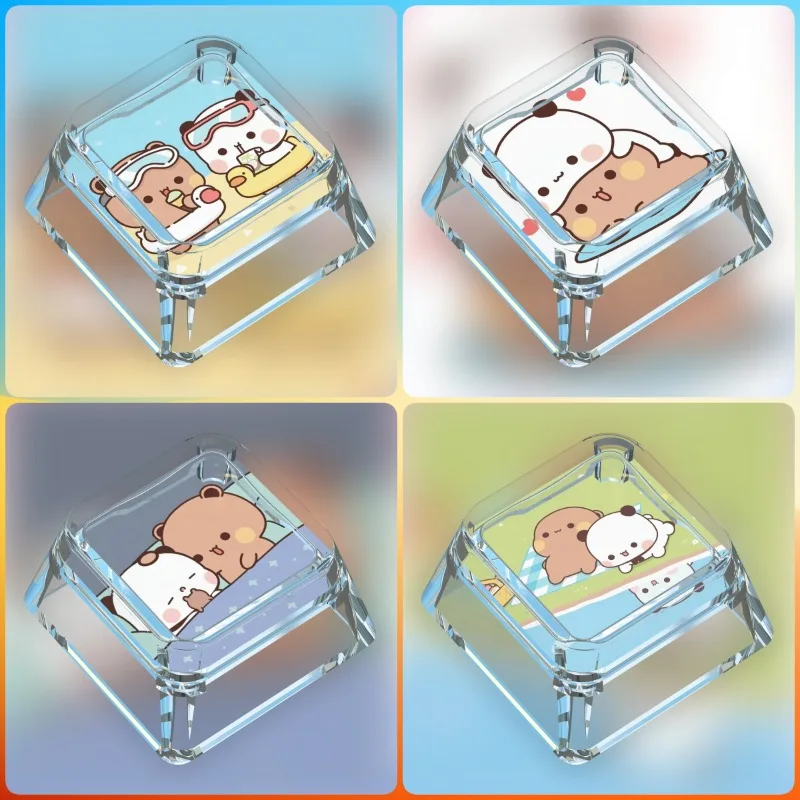 

Original Cute Panda Anime Artisan Key Cap Animal Point Custom Cartoon Transparent Personality Keycaps for Mechanical Keyboard