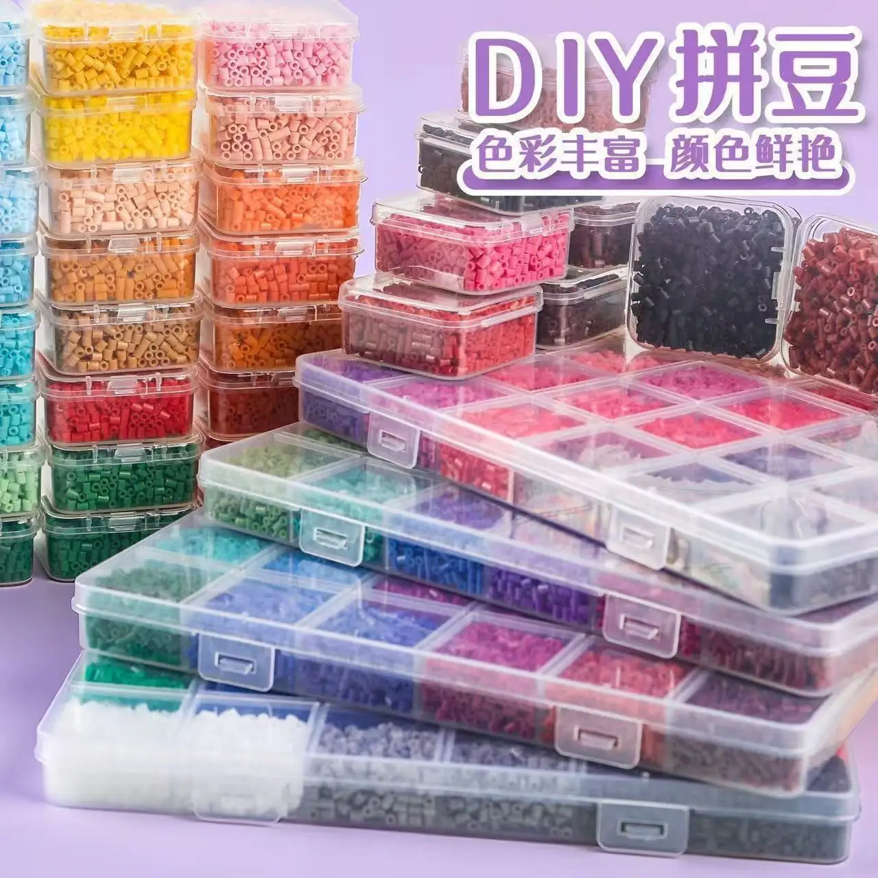 Miçangas Hama de 2.6mm em 24 Cores, Miçangas Educacionais para Quebra-Cabeça 3D, Miçangas para Passar a Ferro, Brinquedo DIY Perler Fuse