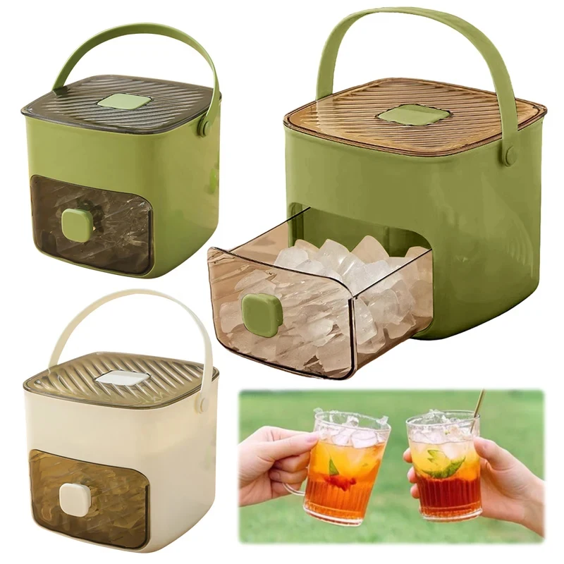 Portable Ice Maker with Handle & Storage Drawer Countertop Ice Cube Maker Compact Ice Maker Machine for Household & Outdoor Use image 3