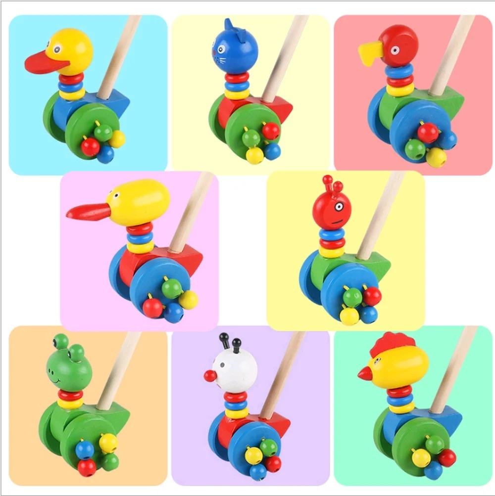 8 Kinds Children Baby Toddler Stroller Baby Walking Single-pole Push Learning To Walk Wooden Toys Baby Walker Toy Wind Up Toys