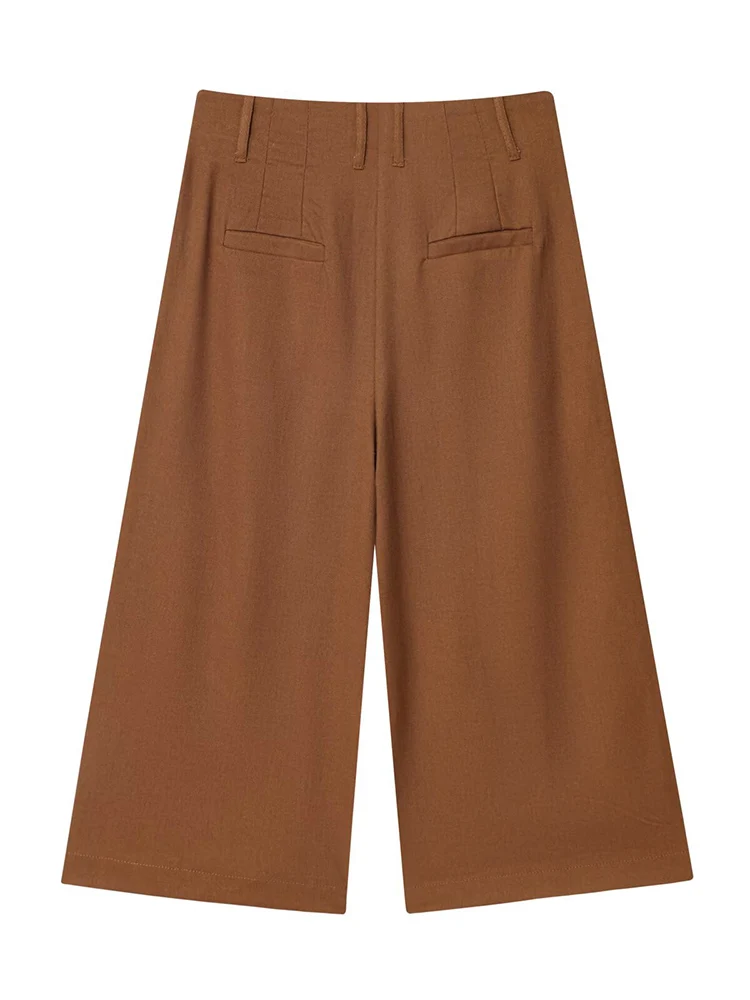 Europese stijl nieuwe damesmode veelzijdig temperament eenvoudige effen kleur casual cropped broek