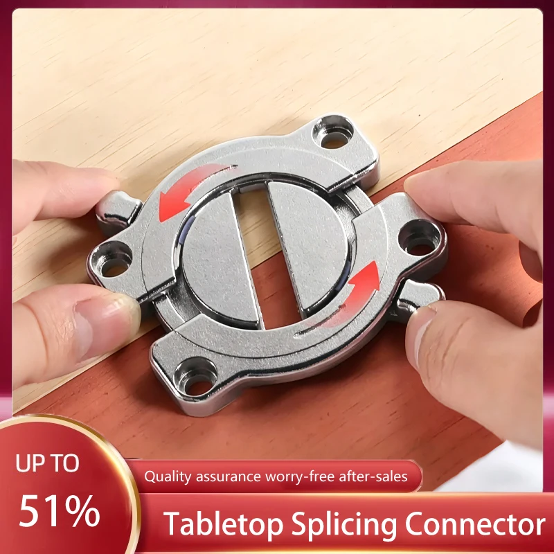 Heavy Duty Thickened Round Zinc Alloy Rotary Locking Flat Connectors For Office Training Table And Screen Panel Splicing
