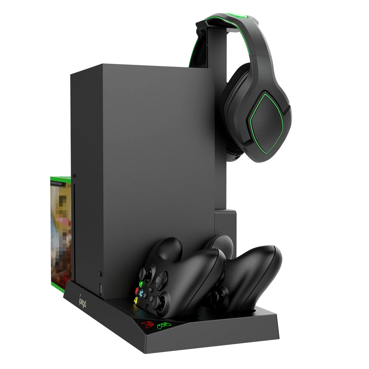 DOBE Cooling Stand/Dock  PG-XBX013 for XBX Console with Dual USB-C Charging, Game Storage & Headphone Holder, Built-in Fan - view 4