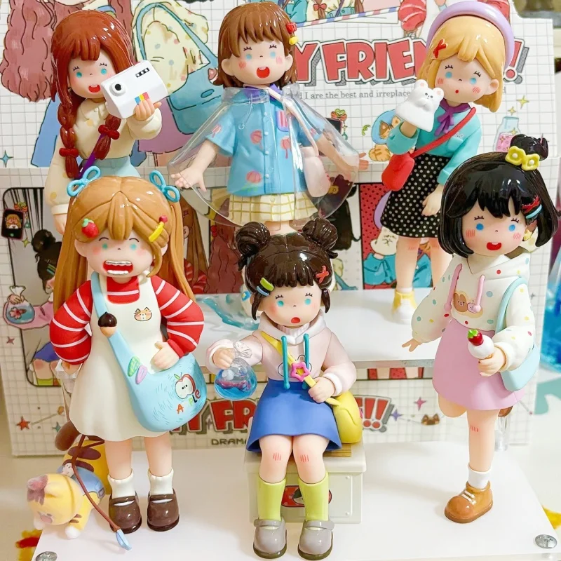 

SUKI My Friends Series Genuine Blind Box Mystery Box Kawaii Ornaments Figurines Home Decor Desktop Model Dolls