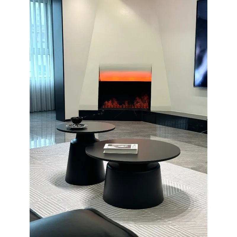 

White Cream Style Coffee Table - Modern Minimalist Round Table for Living Room, Ideal for Small Spaces As A Side or Coffee Table