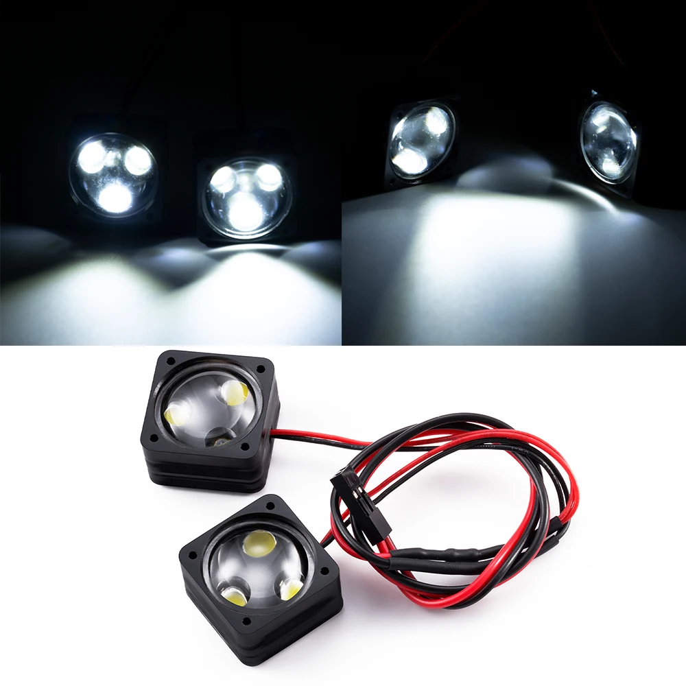 YEAHRUN 2 sztuk Angel Eyes światła Led niebieski + biały reflektor reflektor do VS4-10 Phoenix 1/10 gąsienica RC Model samochodu elementy dekoracyjne — zdjęcie 6