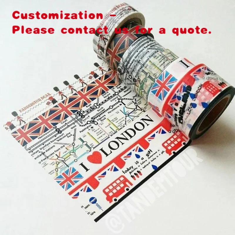 custom.LOW MOQ Printing Colorful Kawaii Japanese  Waterproof Custom  Washi Tape