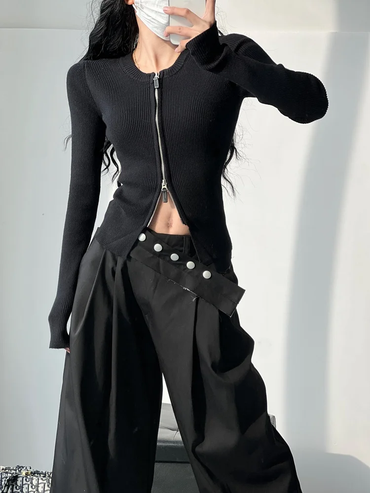 Advanced High Street Bla taille haute minceur pantalon ample drapé pantalon à jambes larges Sli trajet Sle pantalons longs