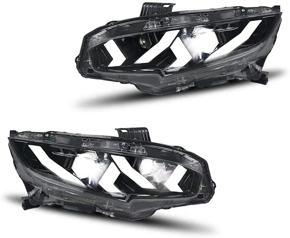 LED DRL Headlight For Honda Civic 10Th Gen 2016-2021 With Star Up Animation Sequential Indicator Front Lamp