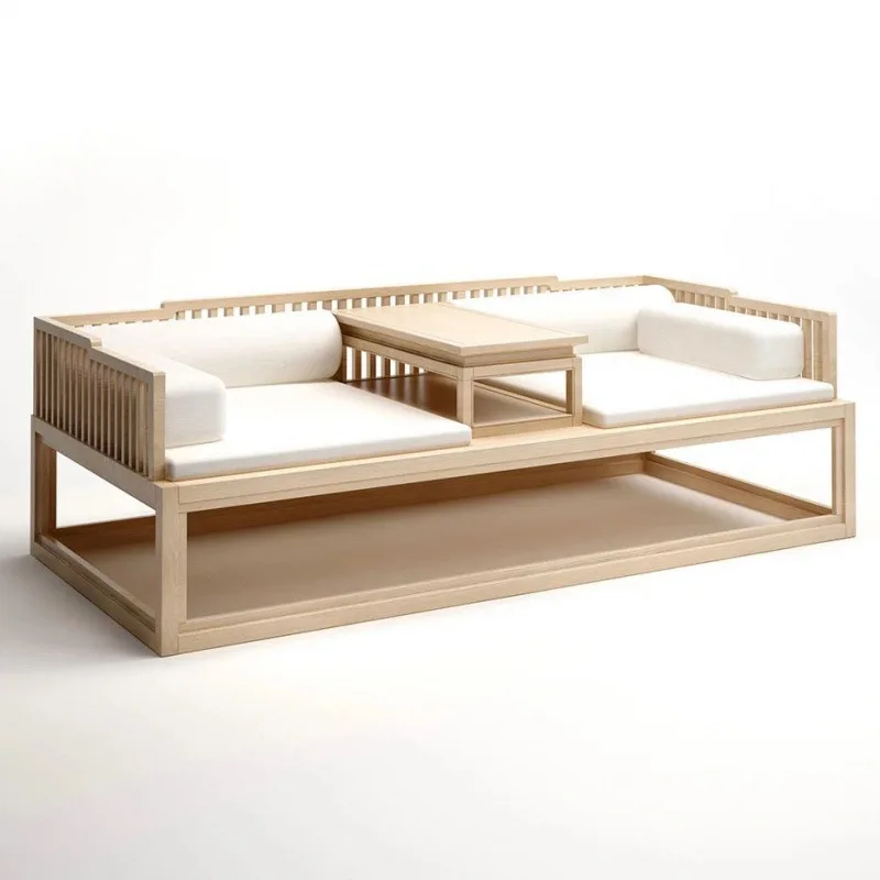 Sliding bed, solid wood elm small apartment furniture combination sofa bed