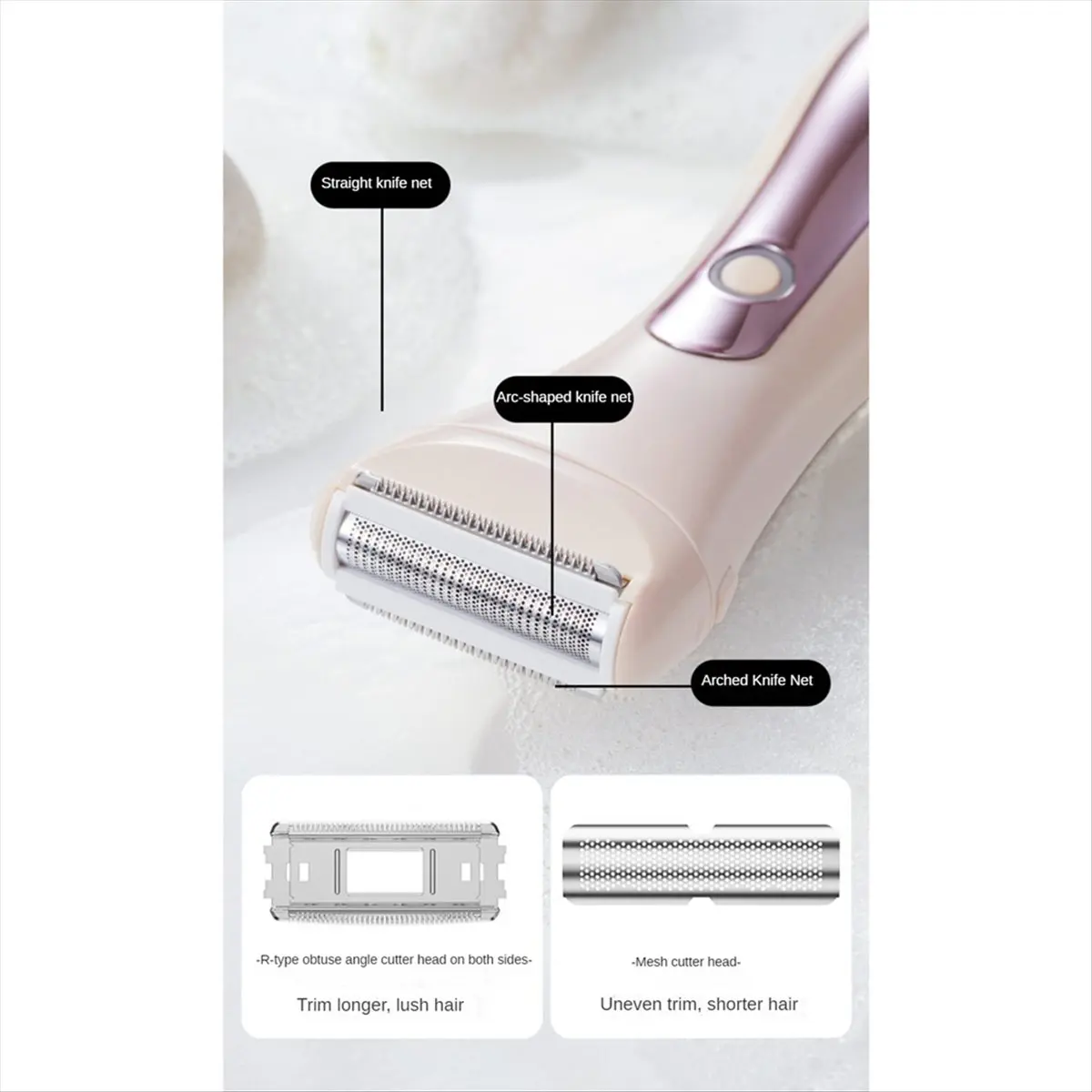 

(ABJZ) 2in1 Electric Bikini Trimmer for Women Electric Shaver Wet/Dry Shaver for Hair Removal From Pubic Area Face Legs Blue