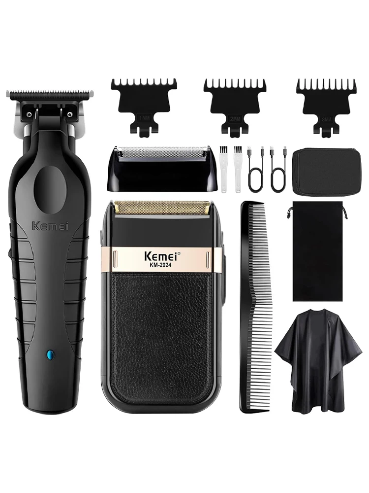 Kemei KM-2299 KM-2024 Professionelles Haarschneidemaschinen-Set Elektrorasierer Männliche Haarschneidemaschine Herren-Trimmermaschine