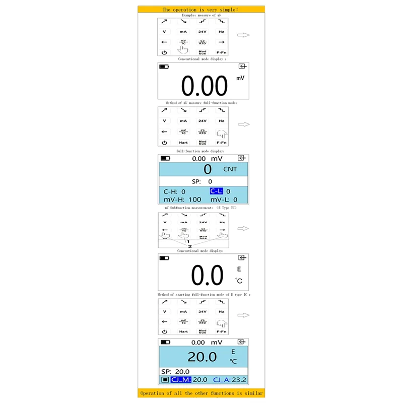 Eficiente-novo LB06 Hart Modbus 4-20Ma/0-10V Calibrador de processo Fonte geradora de sinal de corrente