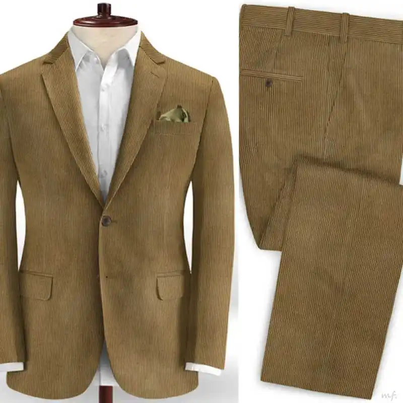 

Handsome Single Breasted Men Suits Set Fashion Notched Lapel Tuxedos Jacket Pants 2 Pieces Wedding Formal Dress Customized