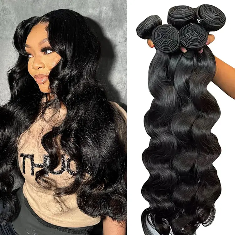 Pacotes de Cabelo Humano Ondulado 16A, 30 e 36 Polegadas, 100% Cabelo Virgem Brasileiro Não Processado, Extensões de Cabelo Cru em Oferta