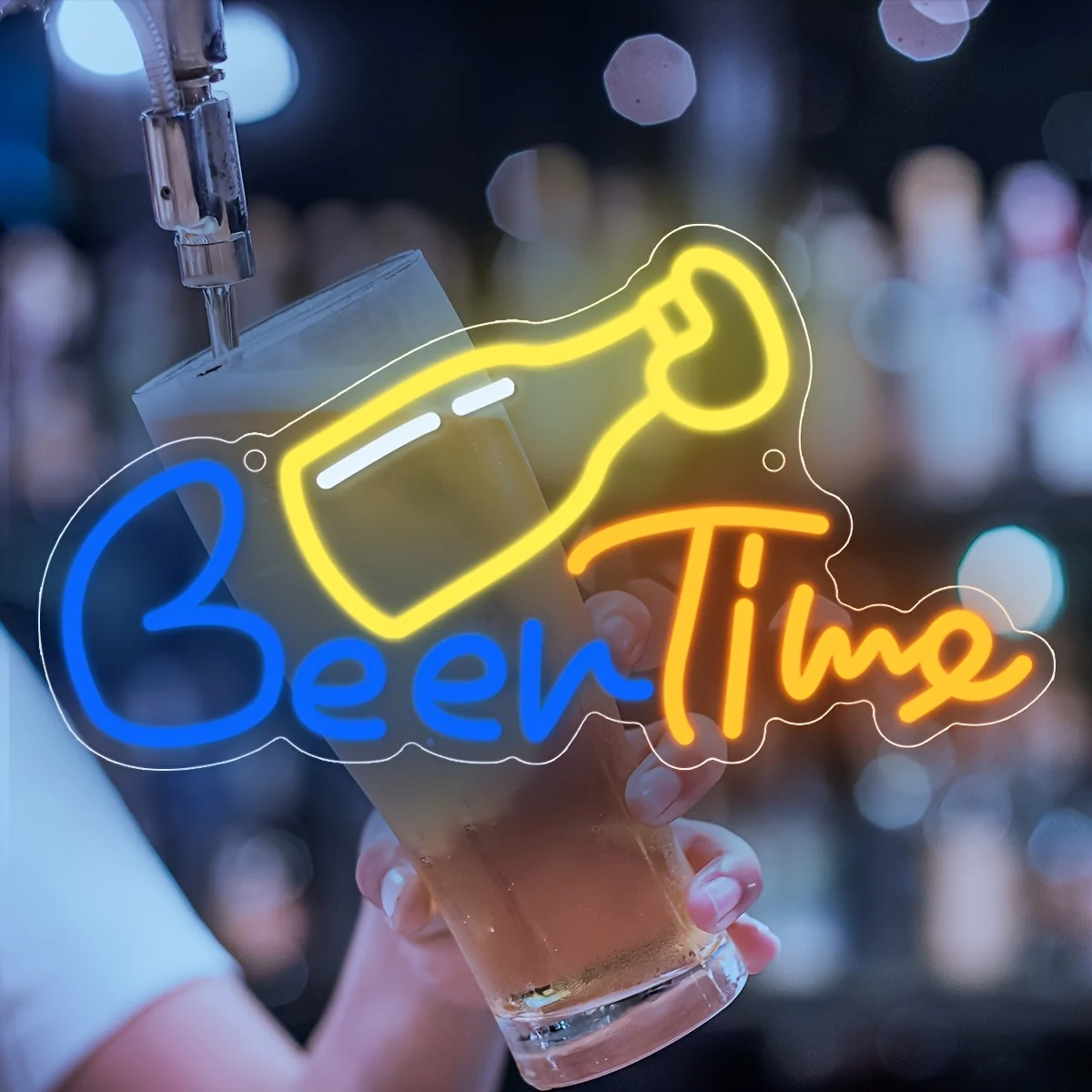 Beer Time Neon Sign LED Neon Light Sign USB Dimbaar voor Business Slaapkamer Game Room Restaurant Bar Clubnight Party Decor Gift