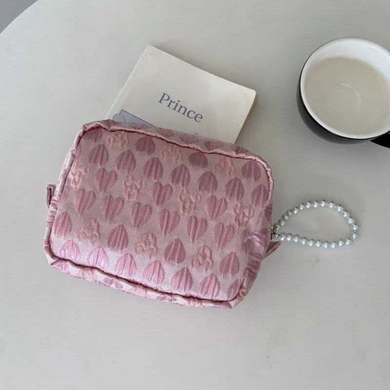 Pequena bolsa cosmética de viagem fresca para mulheres, embreagem floral, sacos de flores de lavagem, maquiagem, moda feminina, verão