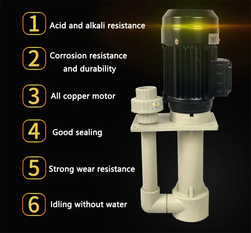 Plastic Chemical Pump Vertical Acid and Alkali Resistant Submerged Pump Anti-Corrosion Desulfurization Pump Circulating Pump