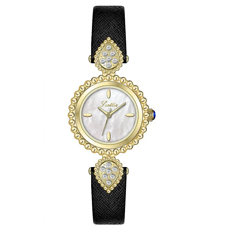 UTHAI-Reloj de pulsera de cuarzo con correa de cuero para mujer, relojes de diamantes con cara de concha, marca de lujo ligera, resistente al agua