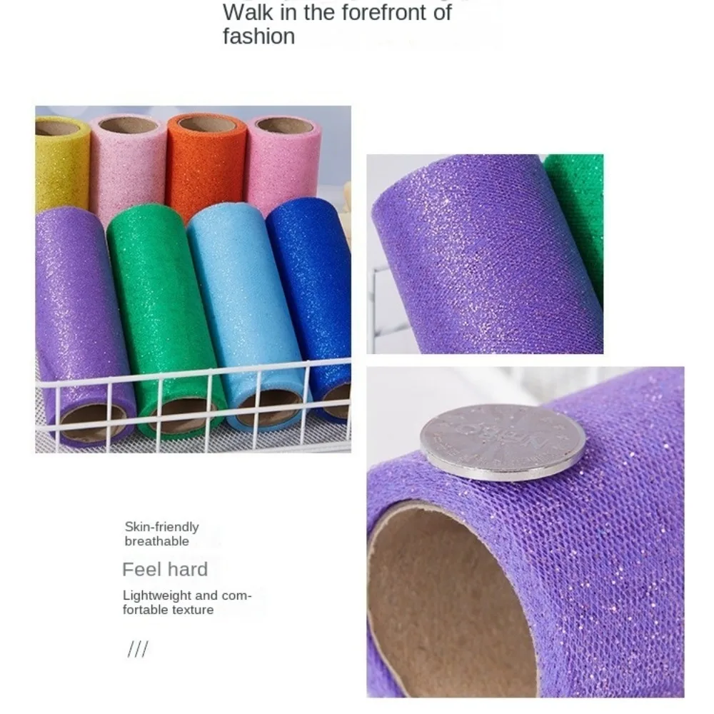 Fashion 10yard*15cm Gauze Sequin Mesh Fabric Glitter DIY Tulle Rolls Multiple Colors Sequin Netting Fabric Shower