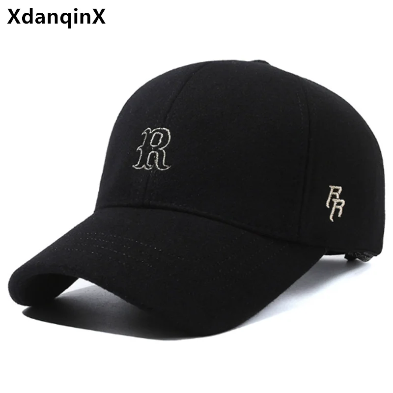 

2023 New Winter Plush Thickened Baseball Caps For Men Embroidery Golf Cap Male Coldproof Warm Cycling Sports Cap Snapback Cap
