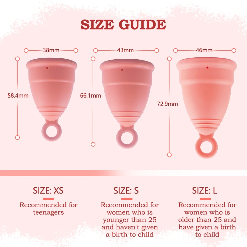 Feminy Medical Silicone Menstrual Cup With Ring Women Certified Copa Menstrual Collector Reusable Vaginal Care Health Period Cup