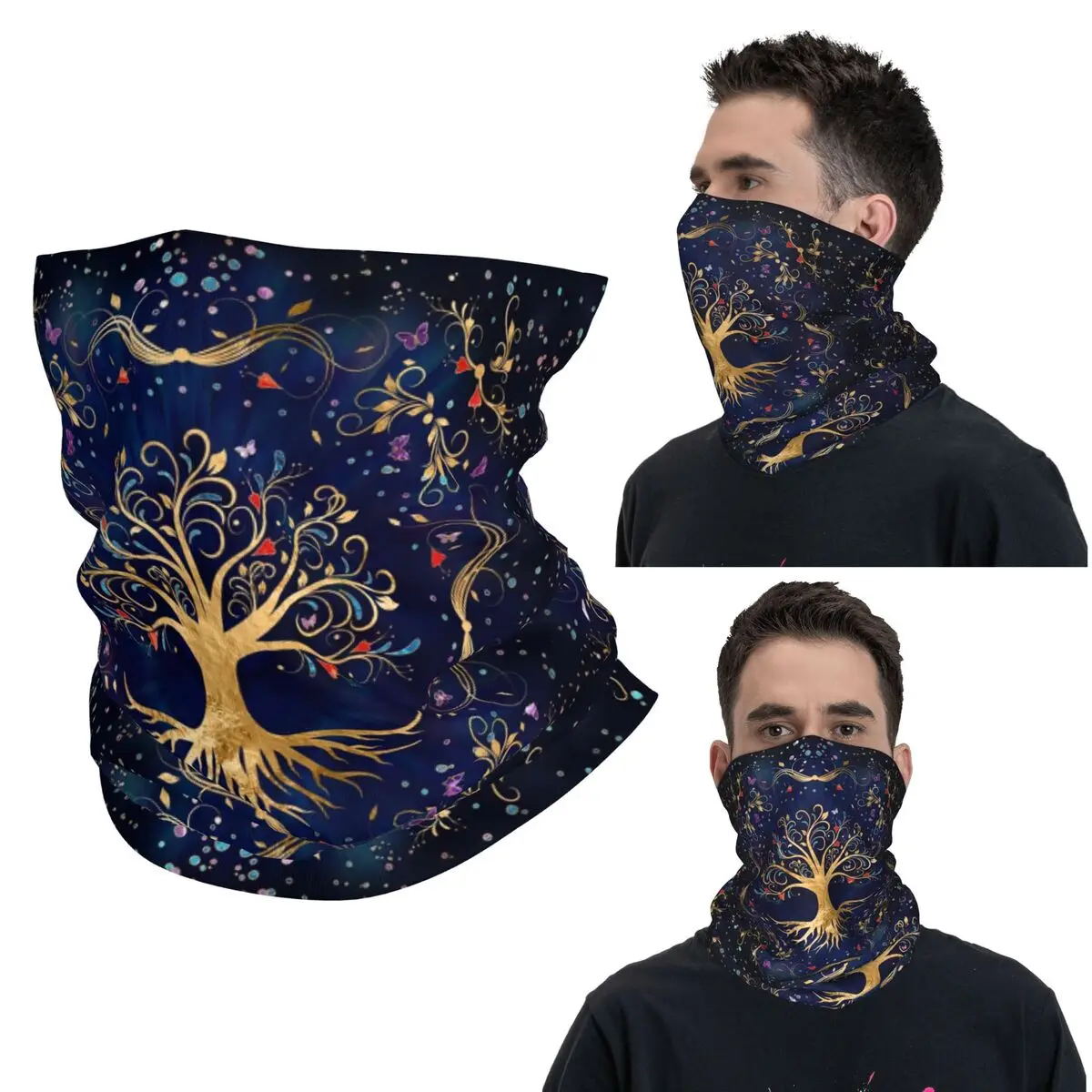 

Красочное Древо Жизни Yggdrasil бандана на шею маска с принтом шарф теплая маска для лица унисекс для взрослых