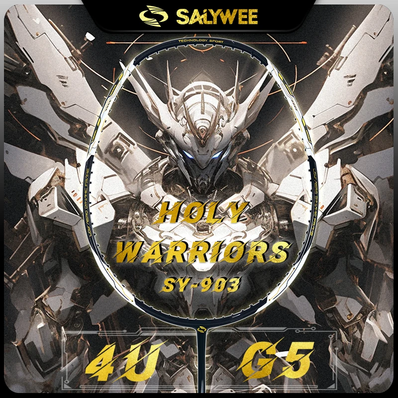 

Набор ракеток для бадминтона Holy Warriors Beginner Carbon, 4U 24-28 фунтов, баланс атаки и защиты, в комплекте спортивная сумка и обмотка для рукоятки.