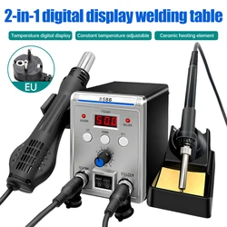 8586 2-in-1 Disassembly Welding Table Hot Air Gun Rework Solder Station Digital Temperature Control Welding Machine