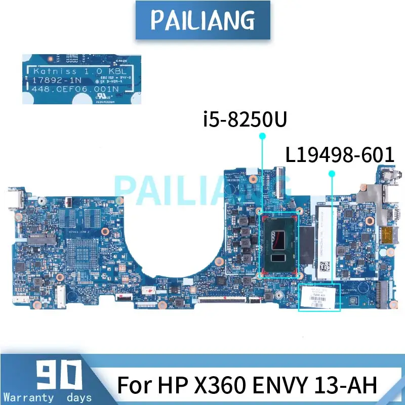 

For HP X360 ENVY 13-AH 13T-AH i5-8250U Laptop Motherboard 13T-AH000 8GB RAM L19498-601 17892-1N SR3LA Notebook Mainboard