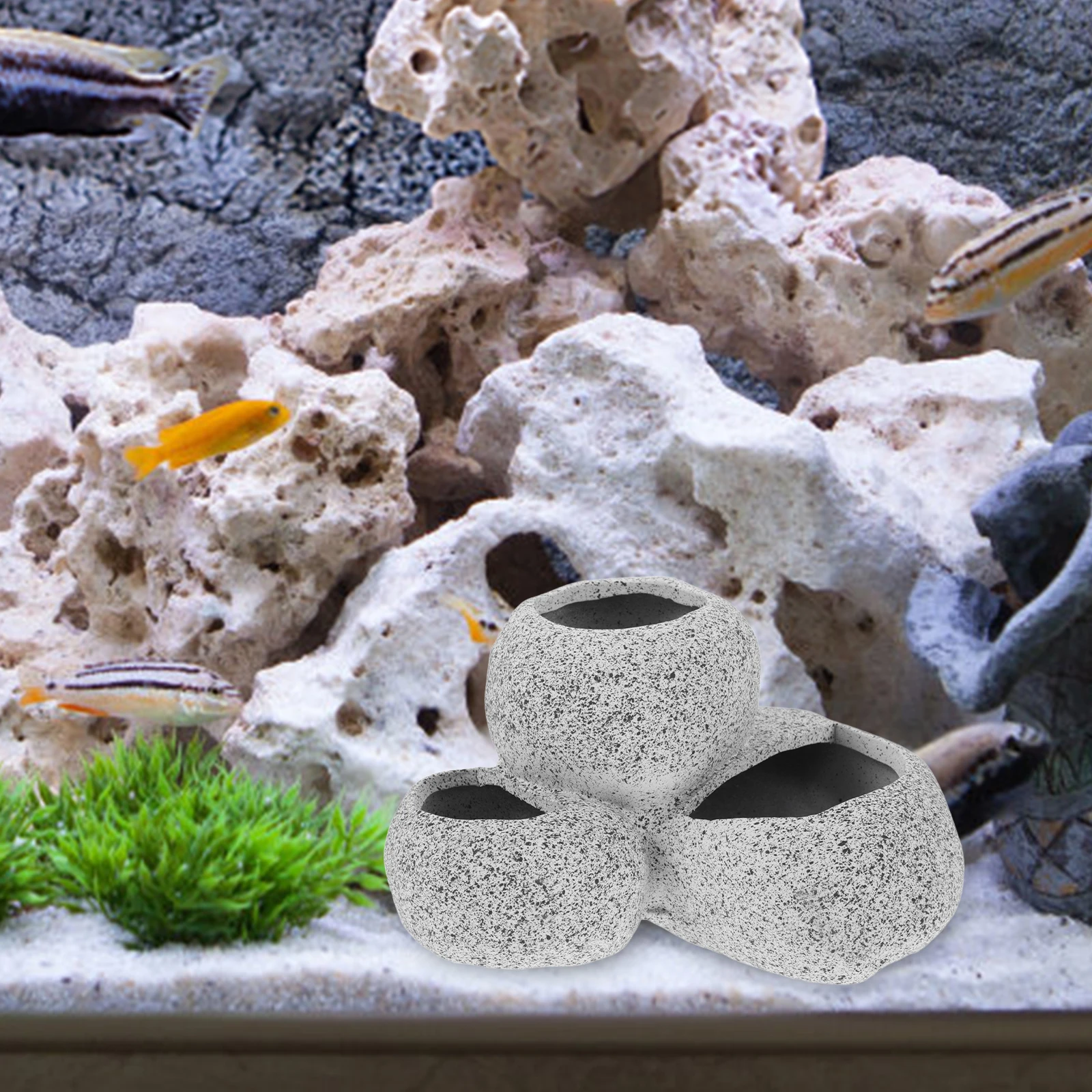 

Fish Tank Decorations Shrimp Hideout Cave Stone Clay Pot Aquarium Decor 1303 Safe Landscaping Fish Cave Wear Resistant Ceramic