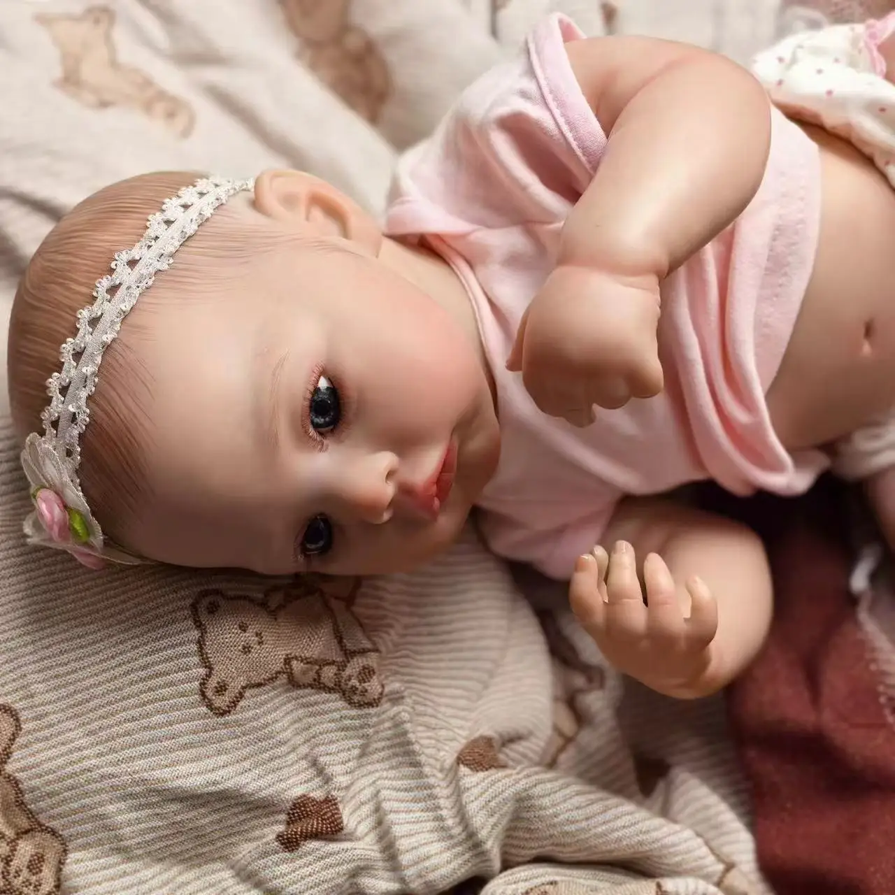 Ship From US 3D Painted Full Silicone Reborn Baby Doll 50 cm painted hair Dolls Realistic Newborn Doll Christmas Toy Playmates