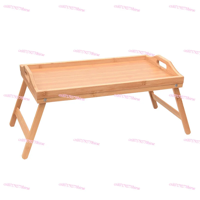 

Dormitory Notebook Table Simple Tray Bamboo Tea Tray with Feet Bed Small Folding Dining Table