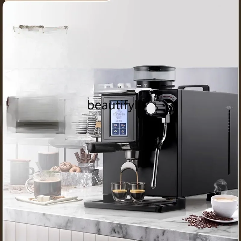 Coffee Machine Commercial Italian Semi-automatic Small Milk Tea Coffee Shop Grinding All-in-One Machine Foam