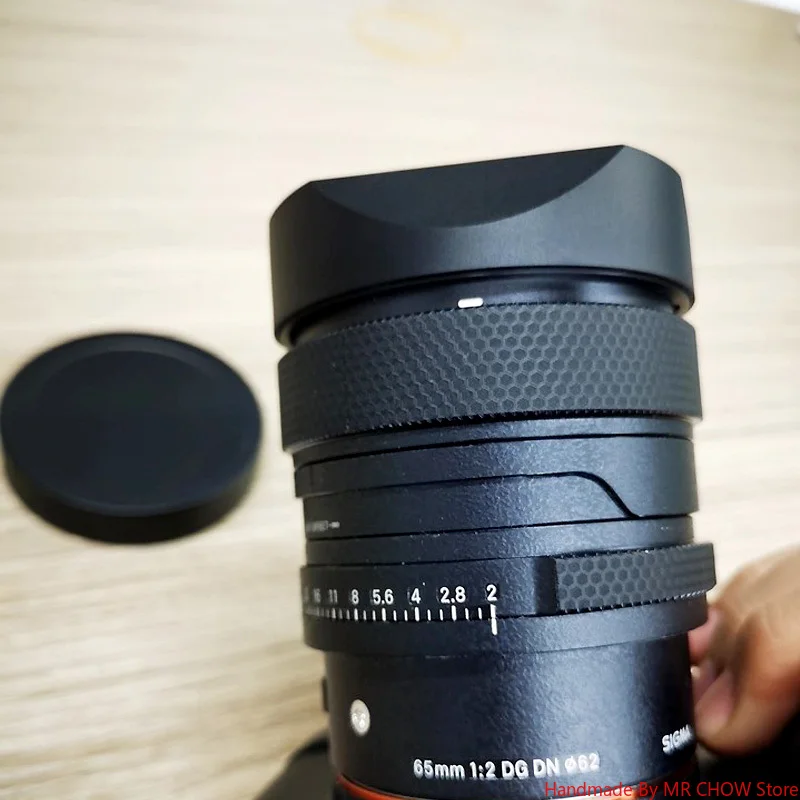 تصميم لسيجما 65 مللي متر F2 DG DN استبدال LH656-01 غطاء عدسة مربع حربة معدنية مع غطاء غطاء محرك السيارة المجاني