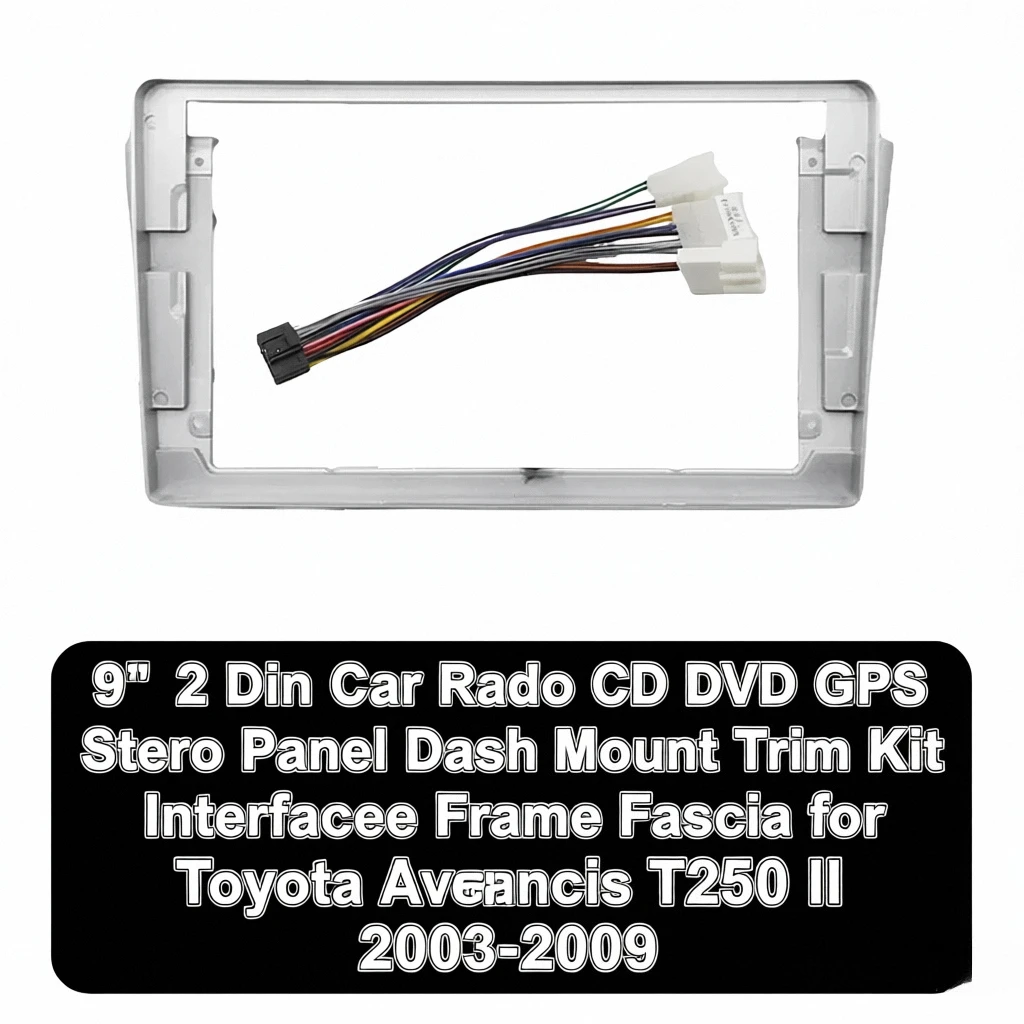 

9 "2 Din автомобильный радиоприемник CD DVD GPS стерео панель крепление на приборную панель комплект отделки интерфейсная рамка Fascia для Toyota Avensis T250 II 2003-2009
