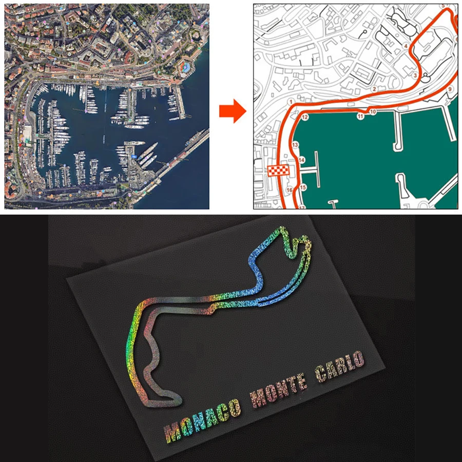 

Wooeight 1x Monaco Monte Carlo/GBR Silverstone Universal tyling Racing Road Racing Creative Car Sticker inyl Waterproof Decals