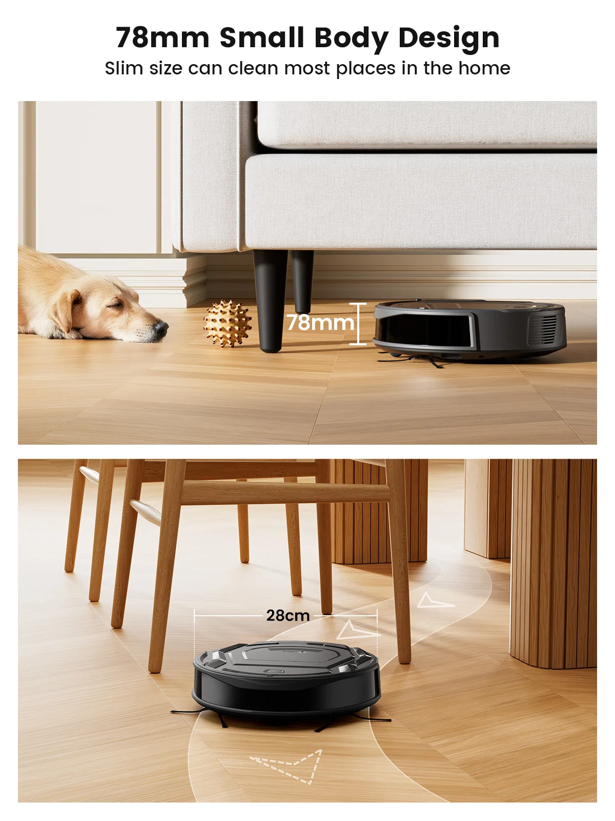 Lefant M210 Pro+ 로봇 진공청소기, 3000Pa, 200분, WiFi/앱/Alexa, 장애물 회피 PSD 190 ° , 애완동물 털에 이상적