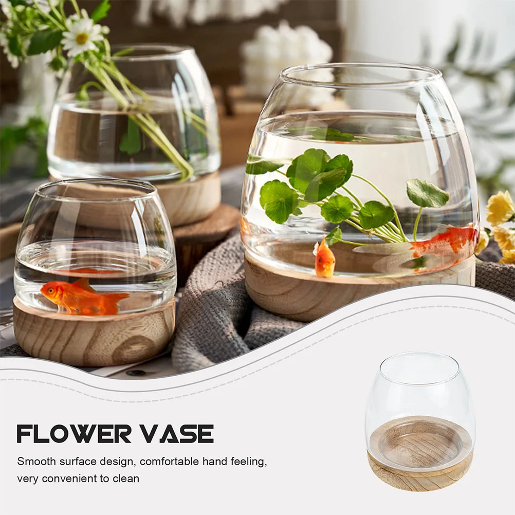 

Premium Glass Water Cultivation Vessel Exquisite Tabletop Aquarium Tank Creative Fish Bowl Office Decoration