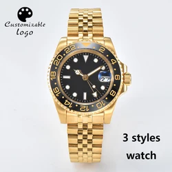 nh34 watch Customizable logo watches for men nh34 movement GMT watch mechanical automatic men's watch sapphire glass watch