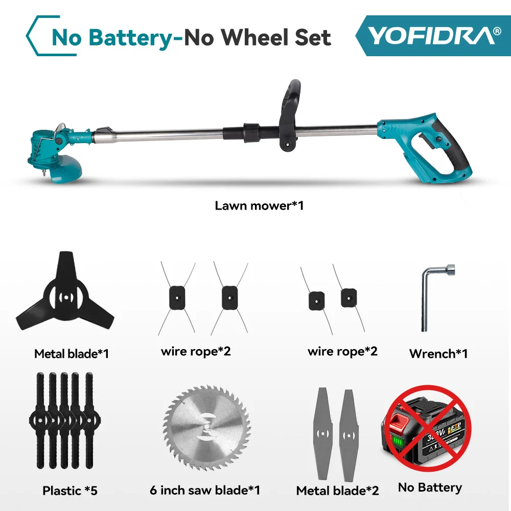 YOFIDRA Elektrische Grasmaaier Draadloze Tuin Gras Snijden Trimmer 100-135 cm Lengte Cutter Power Tool Voor Makita 18 V Batterij Pin