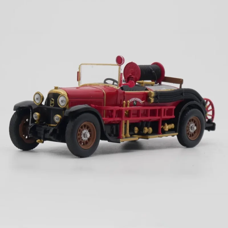 Diecast 1:43 Scale Delahaye Type 92 Fire Fighting Truck Alloy Vehicle Model Finished Simulation Collection Decoration Gift Toys