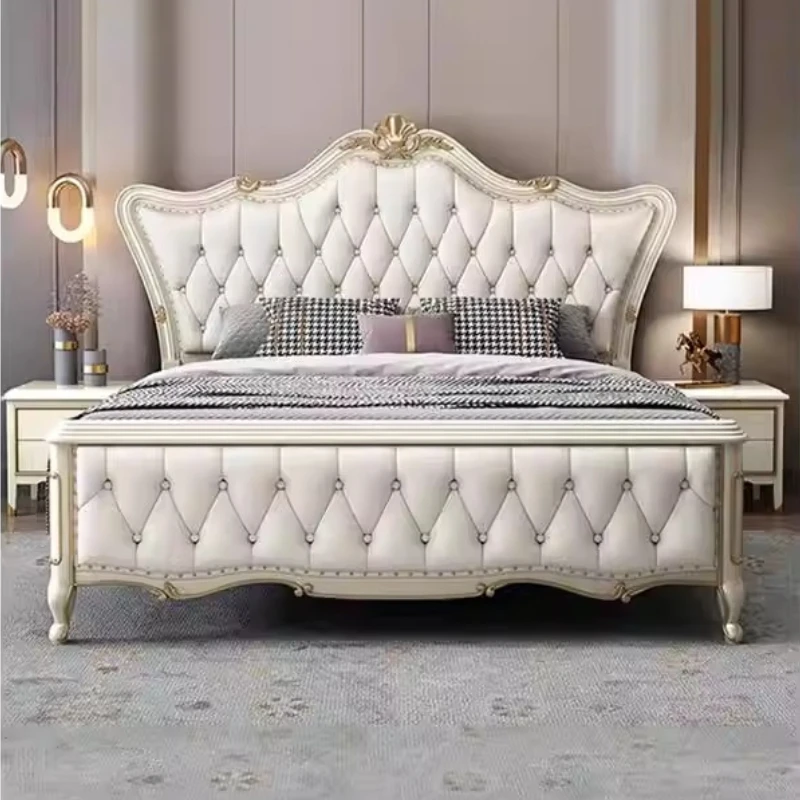 

Modern White Bed Minimalist Frames French Double Bed Nightstands Storage Space Camas De Matrimonio Dormitorio Home Furniture