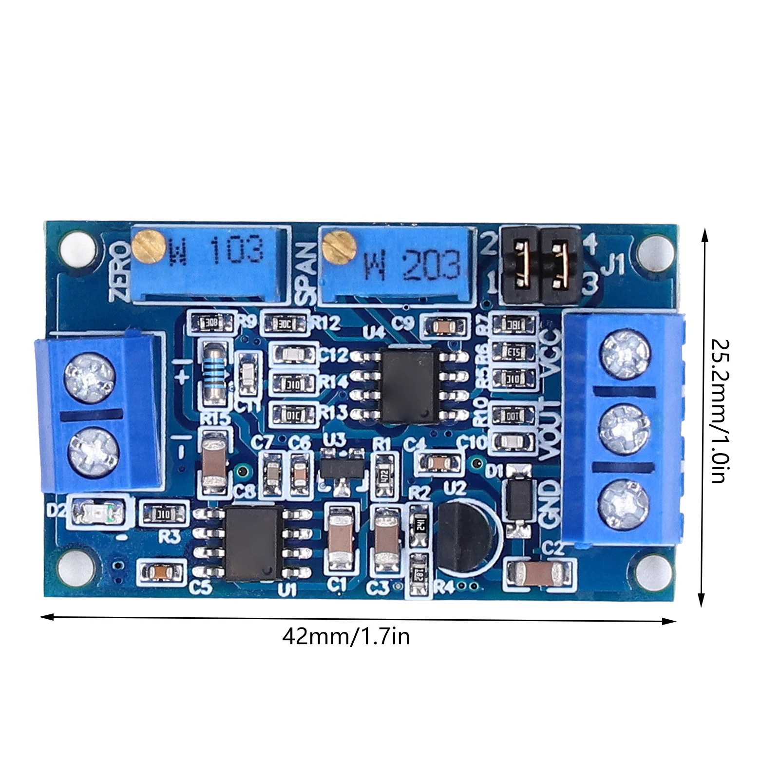 2 Pcs Current to Voltage Converter 4 To 20mA 0 To 20mA Input Wide Supply Voltage Range High Precise Industrial Grade Module